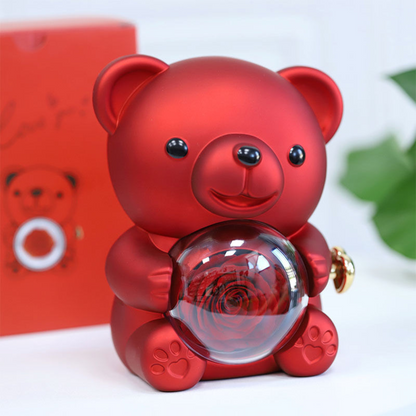 Rotating Rose Bear Gift Box