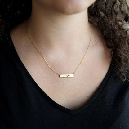 Classic Bar Plate Name Necklace