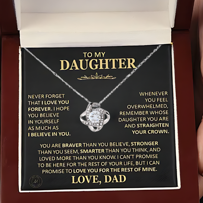 Dedication Knot Necklace for Daughter