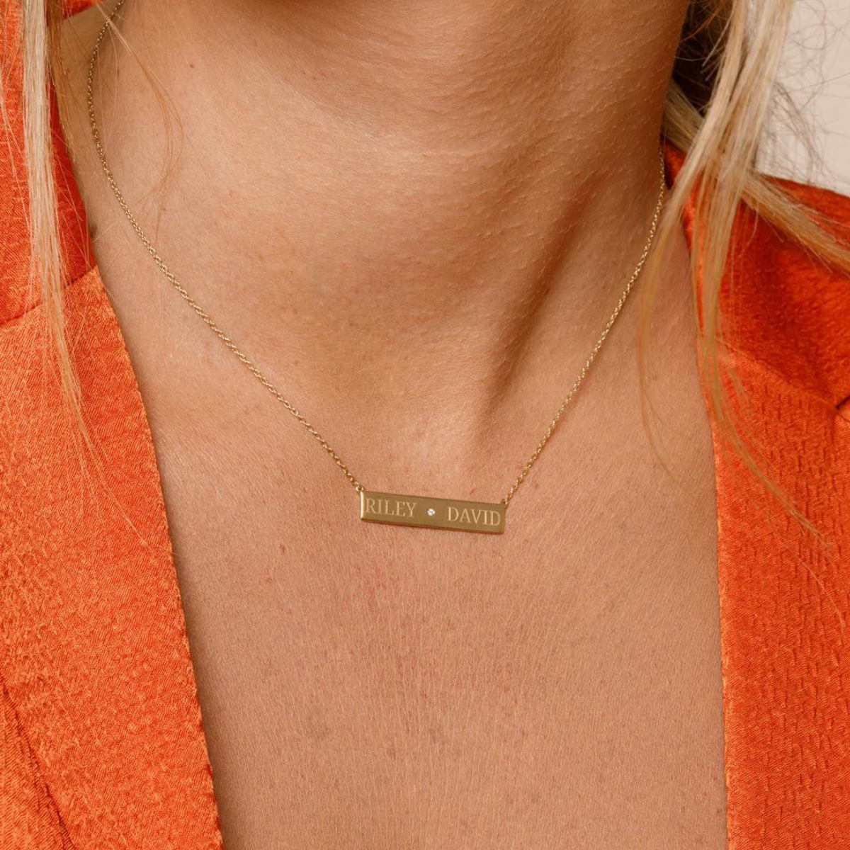 Classic Bar Plate Name Necklace