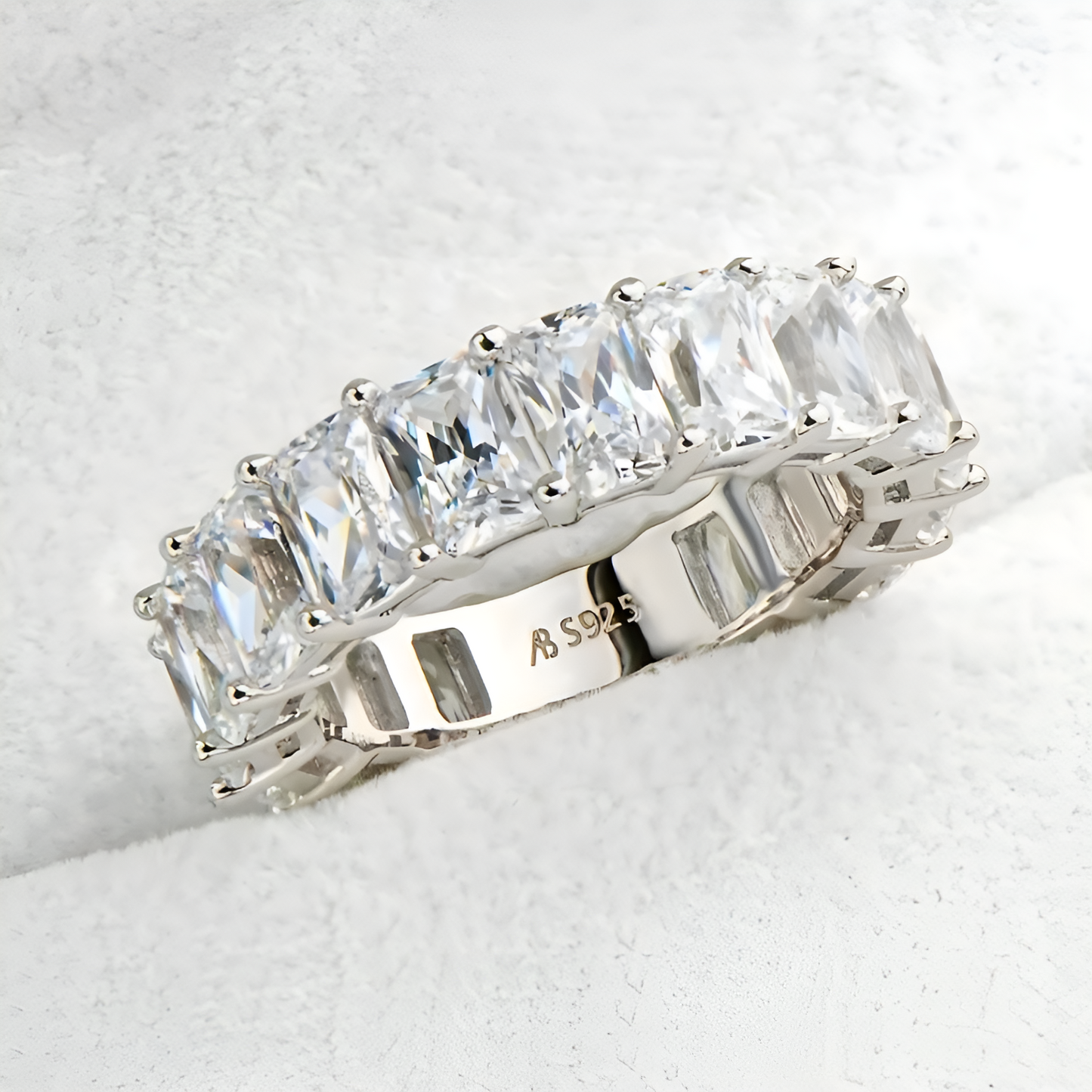 Diamond Eternity Ring - Rectangular Cut