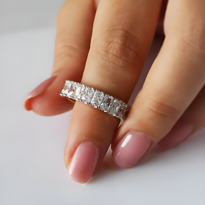 Diamond Eternity Ring - Rectangular Cut